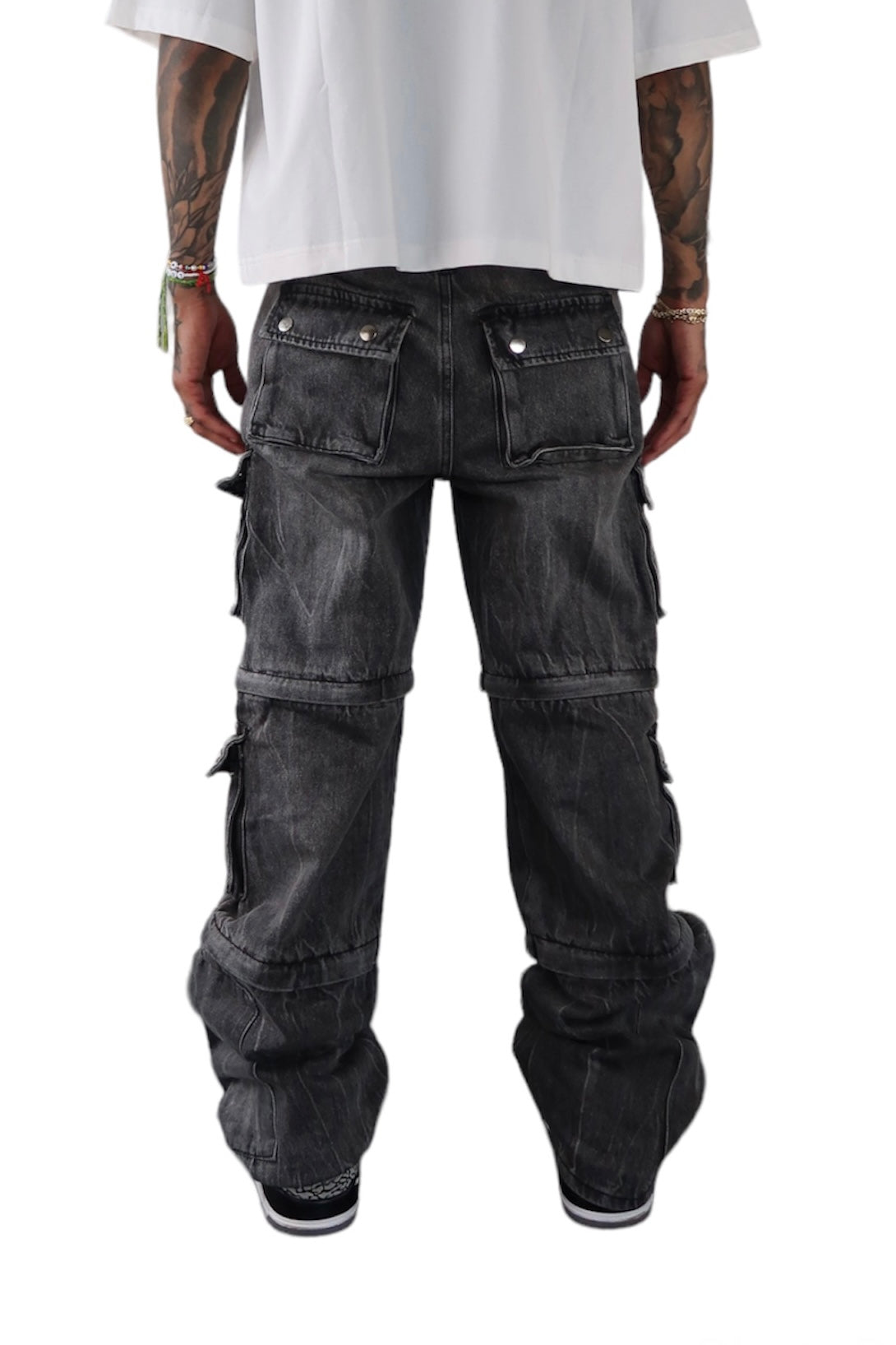 Black Denim Cargos