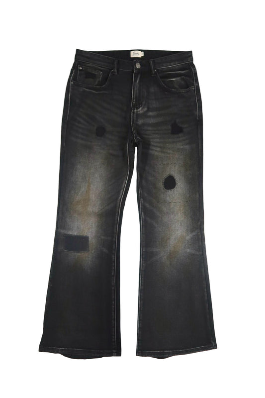 Patchwork Flare Denim