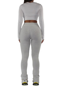 Ribbed Knit Stretch Pants