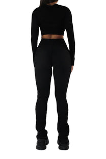 Ribbed Knit Stretch Pants