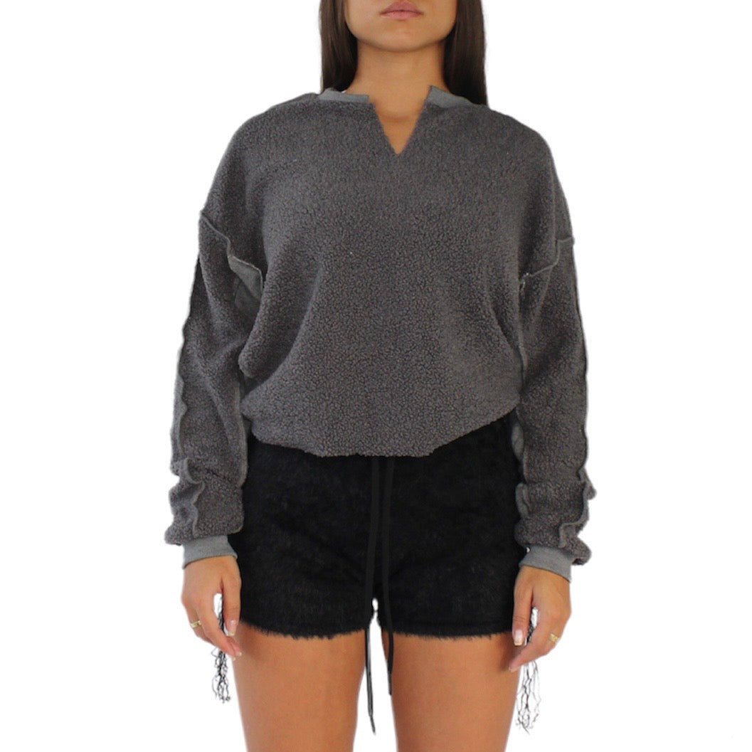 Cropped Reverse Sweatshirt